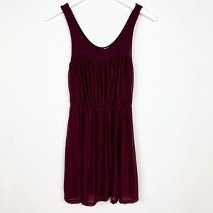 H&M Divided Fall Maroon Flowy Mini Dress woman’s Size 4 Small